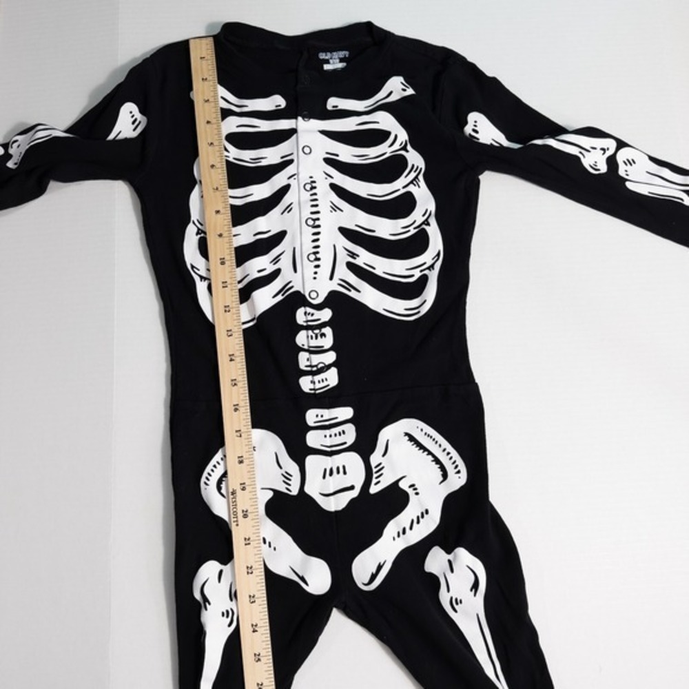 Old Navy Kids Unisex‎ One Piece Skeleton Pajamas Halloween Costume Size XL (12) - Picture 6 of 13